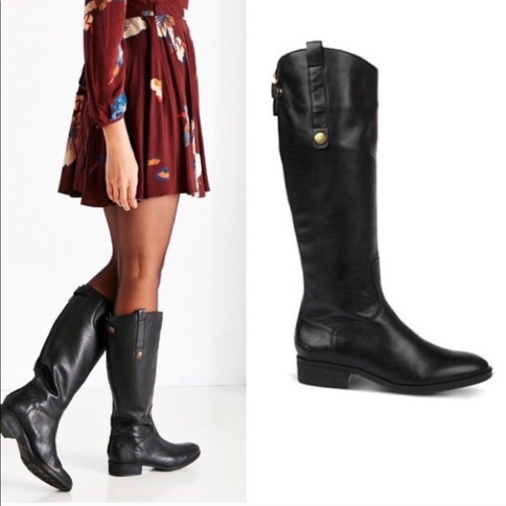 Sam Edelman black leather riding boots